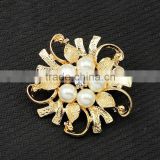 Top Design Whosale Big Ball Flower Gold Silver Leaf Brooch Clothes Pins For Women