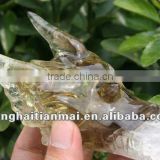 The LATEST Natural Clear Quartz topaz Crystal Carving Dragon Skull For Decoration, Collection, Present