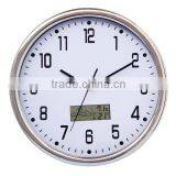 Plastic Round LCD Clocks Weather Station Wall Clock With Temperature YZ-7263A