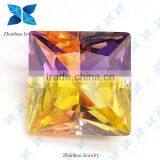 high quality loose square multi color cubic zirconia gems