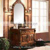 I Shaped Polish Solid Wood Bathroom Vanity in Dark Brown WTS210 thumbnail-2