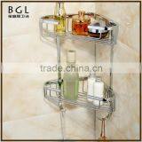 Classic-Style Simple Brass Chrome Finishing Wall Mounted Brassbathroom Accessories Double Corner Basket thumbnail-1