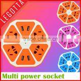 2016 Newest Colorful Desktop Extension Multiple Power Socket With USB Outlet thumbnail-6