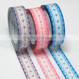 Wholesale YIWU FACTORY 1.5cm x 10m Kawaii Japanese Washi Rice Paper Deco Adhesive Colorful Lace Doily MASKING TAPE thumbnail-1
