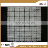 Square white marble mosaic decor tile in popular sale
