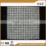 Square white marble mosaic decor tile in popular sale