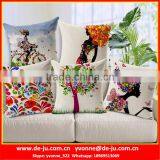 Fresh Landscape Girl Cover Fabric Cushion thumbnail-1