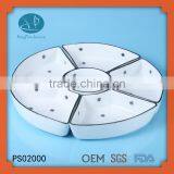 White Porcelain Dinner Plate,ceramic Plate Dish,porcelain Compartment Plate thumbnail-1