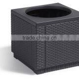2017 Trade Assurance Most Popular Alum Frame Rattan Cube Planter Outdoor Rattan Plant Holder thumbnail-3