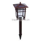 1PK Stainless Steel Solar Garden Lawn LED Path Light in Bronze Finish thumbnail-1