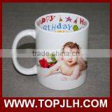 Promotional Plain White Double Wall Pure White Ceramic Mug With Handle thumbnail-3