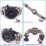 Multifunction Outdoor Survival Waterproof Automatic 550 Paracord Watch With Firestarter Buckle for Men thumbnail-5