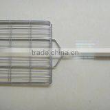 RH-BQ02 Outdoor BBQ Net Barbecue Mesh Handle Hand Grill Wire Mesh thumbnail-1