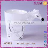 Modern Simple Ceramic Horse Animal White Coffee Mug thumbnail-1