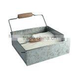Napkin Holder,Vintage Galvanized Metal Tray