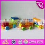 2015 Educational Colorful Pull Along Wooden Block Train Toy for Baby W05C018 thumbnail-4
