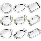Stainless Steel Oval Food Serving Trays With Stainless Steel Handles thumbnail-6