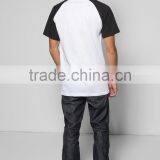 Blank Black Plain Baseball Jersey, 100% Cotton Short Sleeve Raglan Baseball T Shirt For Men thumbnail-3