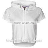 Summer Short Sleeves Zip up Women Crop Top thumbnail-3