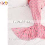 Pink Polka Dot Cute Mermaid Blanket Customize Mermaid Tail Blanket HSB7566 thumbnail-2