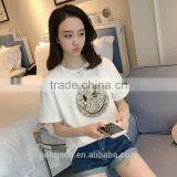 White Woman Fashion Design Custom Printing 100% Cotton Soft Loose Women's t Shirts Cotton thumbnail-3