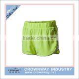 Women Polyester Sports Running Shorts With Mesh Fabric Insert