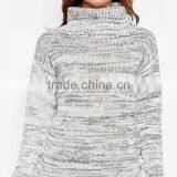 New Arrival Rib High Neck Space Dye Lady Knitwear,Chic Factory Price Women Sweater thumbnail-4