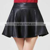 2014 Latest Design Black Winter Sexy Mini Short Leather Skirt for Women thumbnail-2