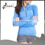 Thumbholes Women Pullover Hoodie 1/4 Zip Pullover Sweatshirt thumbnail-3