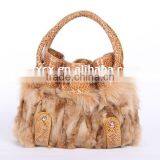 CX-H-27C 2016 Latest Fashionable Desgin Genuine Fox Fur Ladies Hand Bag thumbnail-6