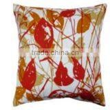 Dry Leaf Pattern Printed With Embroidery Cushion Cover thumbnail-1