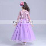 2017 Evening Dress Mesh Long Dress Purple Handmade Flower Wedding Dress thumbnail-5