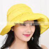 Zm40592b Wholesale Fashion Pure Color Summer Women Sun Hats Big Brim Hats thumbnail-4