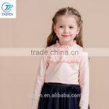 2017 Spring Girls High Neck t Shirt With Lace Long Sleeve Kids Clothing Designs For Girl thumbnail-2