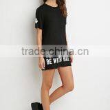 Women's Short Sleeve T-shirt Long Letters thumbnail-1