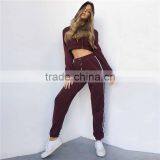 Latest Fashion Clothing Streetwear Sportswear Plain Hoodies Long Pants 2 Piece Set Tracksuit thumbnail-5