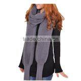 Free Size Hot Sale Korean Style Latest Woolen Scarf With Sleeve Novelty Winter Hijab Scarf,muffler thumbnail-2