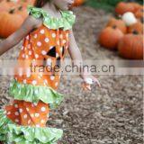 Halloween Outfit Sleeveless Orange&white Polka Dots Top With Ruffle Orange&white Polka Dots With Ruffle Pants Baby Sailor Outfit thumbnail-1