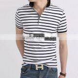 Custom Hot Selling Lowest Price Plain Casual Black and White Stripe Mem's T-shirt Wholesale for Sale thumbnail-2