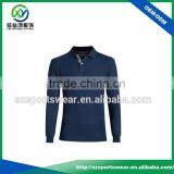2017 Autumn Kit Collar Long Sleeve Polyester Men Polo Shirt in Navy Blue thumbnail-1