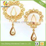 Gold Copper Opal Hollowed-out Flower Long Ear Plug thumbnail-2