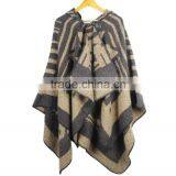 2016 New Design Fashion Autumn Winter Acrylic Bohemian Poncho Shawls With Hooded for Women thumbnail-4