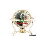 Three-legged Golden Short Stand With Black and White Gem Globe thumbnail-1