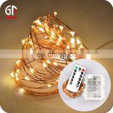 Waterproof 10M 33FT 100 Pcs Warm White LEDs Copper Wire 3AA Battery Operated Remote Control LED String Lights With Timer thumbnail-1