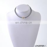 Fashion mini crescent necklace handmade leather choker necklace minimalist necklace