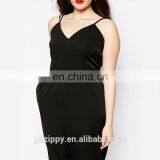 Wholesale New Design Women Strappy Plunge Front Black Jumpsuit In Plus Size thumbnail-3
