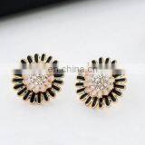 2016 New Fashion Sparkling Earrings Sunflowers Zircon Imitation Jewelry Accessories Girls Wedding Gift thumbnail-2