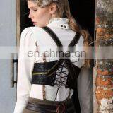 Steampunk RQBL Women's High Collar Longsleeve Blouse With Jabot thumbnail-5