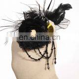 Steampunk Gothic Fascinator With Beads and Gear Elements thumbnail-4