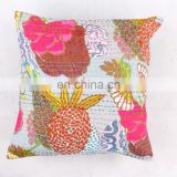 INDIAN BROWN PINEAPPLE CUSHION COVER DECORATIVE PILLOW CASE ETHNIC SOFA THROW FLORAL KANTHA CUSHION COVER